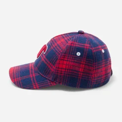 Casquette enfant garçon en flanelle - marine/rouge