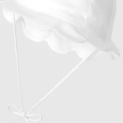 Chapeau bébé fille à festons - blanc jacadi