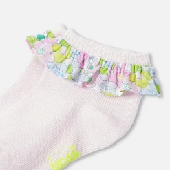 Chaussettes bébé fille à volants - rose pale jacadi