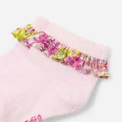 Chaussettes bébé fille à volant - multicolore