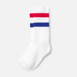 Chaussettes de sport enfant - marine/rouge