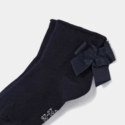 Chaussettes enfant fille à nœud - marine jacadi