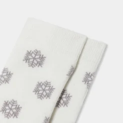 Chaussettes hautes enfant garçon - gris/blanc