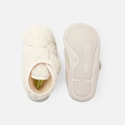 Chaussons bébé en sherpa - ecru/beige