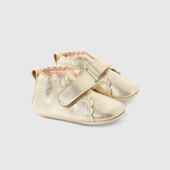 Chaussons bébé fille - or
