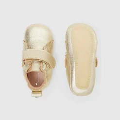 Chaussons bébé fille - or