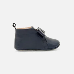 Chaussons bébé fille en cuir - marine jacadi