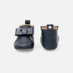 Chaussons bébé fille en cuir - marine jacadi
