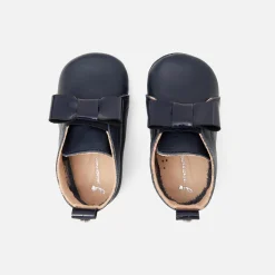 Chaussons bébé fille en cuir - marine jacadi