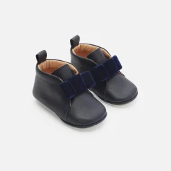 Chaussons bébé fille en cuir - marine jacadi