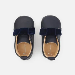 Chaussons bébé fille en cuir - marine jacadi