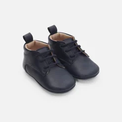 Chaussons bébé garçon en cuir - marine jacadi