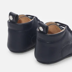 Chaussons bébé garçon en cuir - marine jacadi