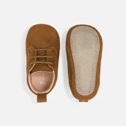 Chaussons bébé garçon en cuir - naturel