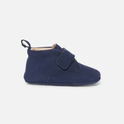 Chaussons bébé garçon en cuir - bleu