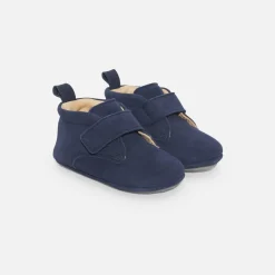 Chaussons bébé garçon en cuir - bleu
