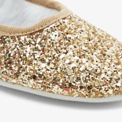 Chaussons fourrés enfant fille - or