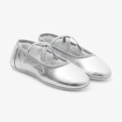 Chaussons fourrés enfant fille - argent