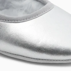 Chaussons fourrés enfant fille - argent