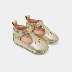 Chaussons souples salomés bébé fille - or