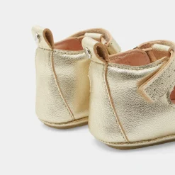 Chaussons souples salomés bébé fille - or
