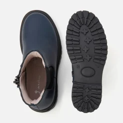 Chelsea boots enfant fille en cuir lisse - marine jacadi