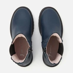 Chelsea boots enfant fille en cuir lisse - marine jacadi