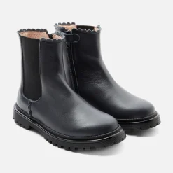 Chelsea boots enfant fille en cuir lisse - marine jacadi