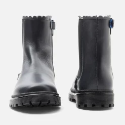 Chelsea boots enfant fille en cuir lisse - marine jacadi