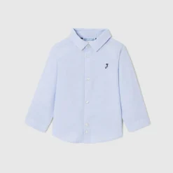 Chemise bébé garçon en Oxford - bleu/blanc