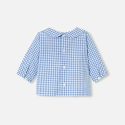 Chemise bébé garçon en popeline - bleu/blanc