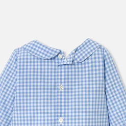 Chemise bébé garçon en popeline - bleu/blanc