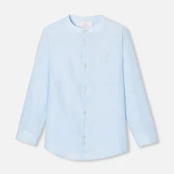 Chemise en lin enfant garçon - bleu toile