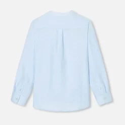Chemise en lin enfant garçon - bleu toile