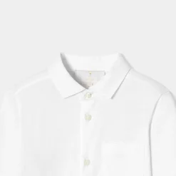 Chemise enfant garçon en coton mercerisé - blanc jacadi