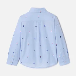 Chemise enfant garçon motifs parisiens - bleu clair jacadi
