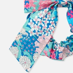 Chouchou enfant fille Liberty - rose/vert