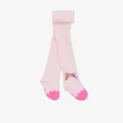 Collants bébé fille nœud tissu Liberty - framboise/multicolore