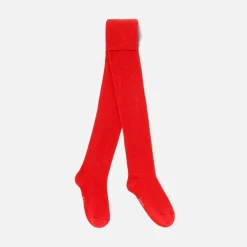 Collants unis enfant fille - orange vif