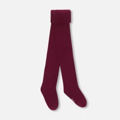 Collants unis enfant fille - bordeaux