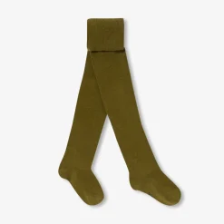 Collants unis enfant fille - kaki