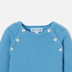 Combinaison bébé en cachemire - bleu de prusse