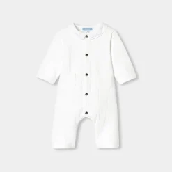Combinaison bébé en jersey quilté - blanc jacadi