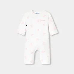 Combinaison bébé fille en jersey - blanc/rose
