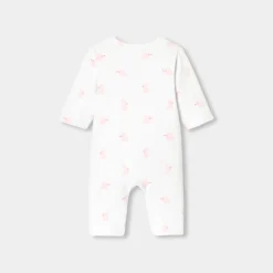 Combinaison bébé fille en jersey - blanc/rose
