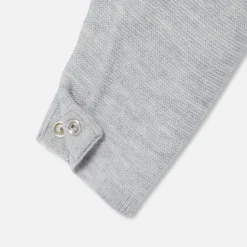 Combinaison bébé fille en point mousse - gris chine clair jacadi