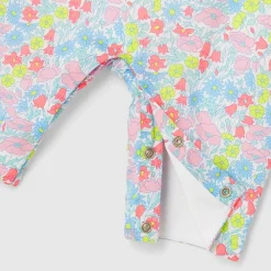 Combinaison bébé fille en tissu Liberty - blanc/multicolore