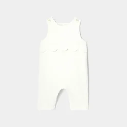 Combinaison bébé fille en velours côtelé - blanc doux jacadi