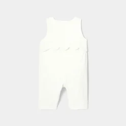 Combinaison bébé fille en velours côtelé - blanc doux jacadi