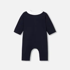 Combinaison bébé garçon en jersey quilté - marine clair